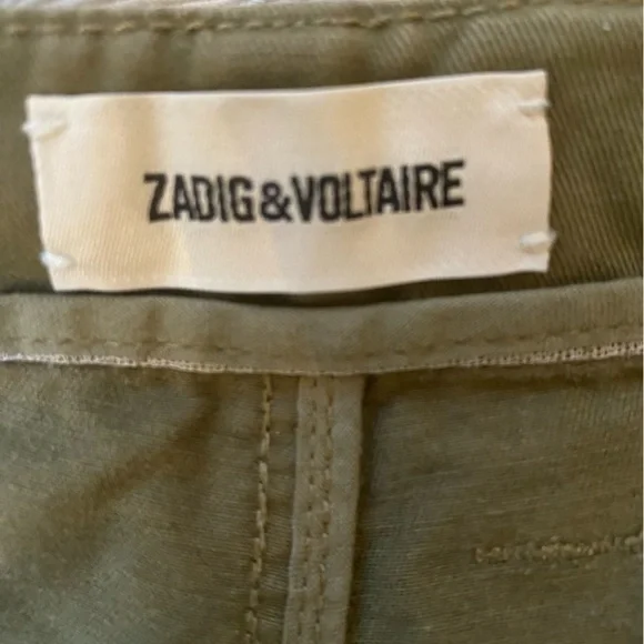 Zadig & Voltaire khaki’s with elasticized ankles for a cute, now vibe EUC size M - Picture 1 of 7